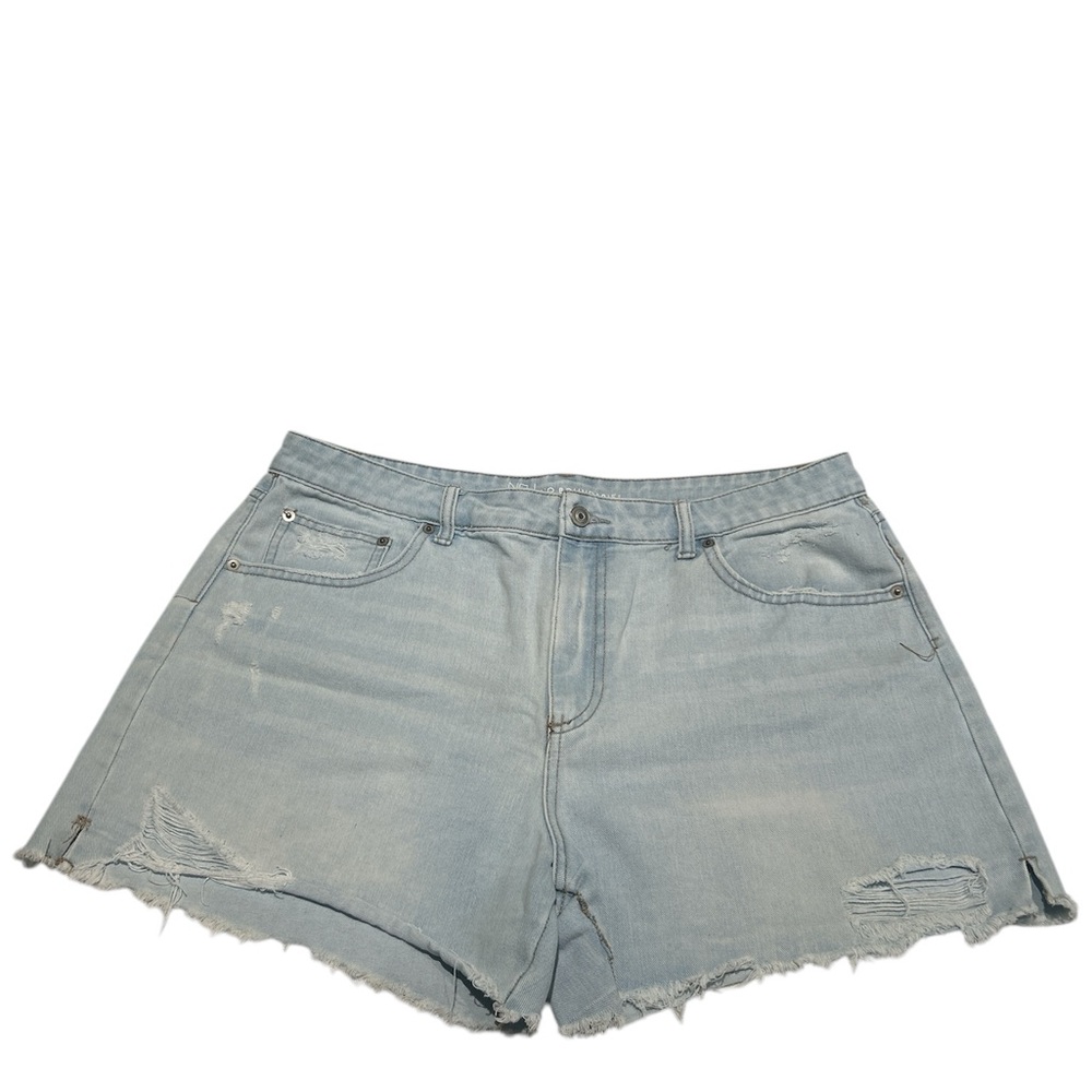 No Boundaries Blue Jean Shorts High-Waisted Distressed